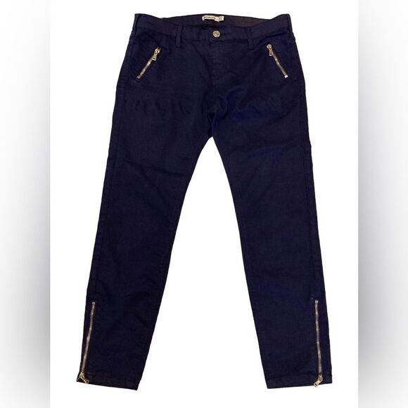 Stradivarius Navy zipper ankle pants Size 8 - Picture 1 of 5
